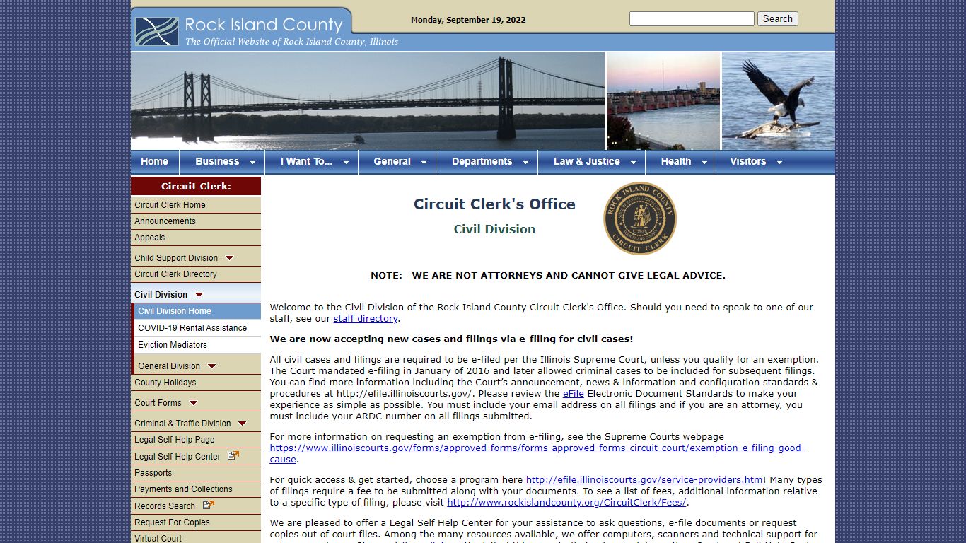 Rock Island County Circuit Clerk' s Office - Civil Division Home Page